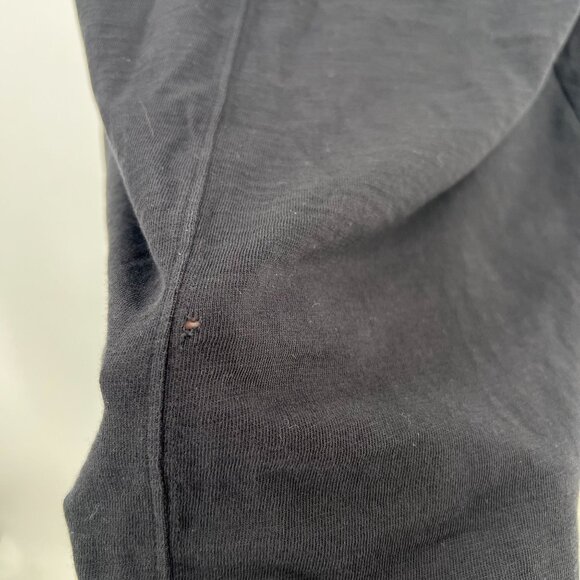 Lilla P Women's XL V-Neck Maxi Tank Dress Black Sleeveless Curved Hem Knit Shift - Picture 6 of 11